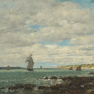 Eugene Boudin: Costa da Bretanha. Impressão / pôster de belas artes. (003965)