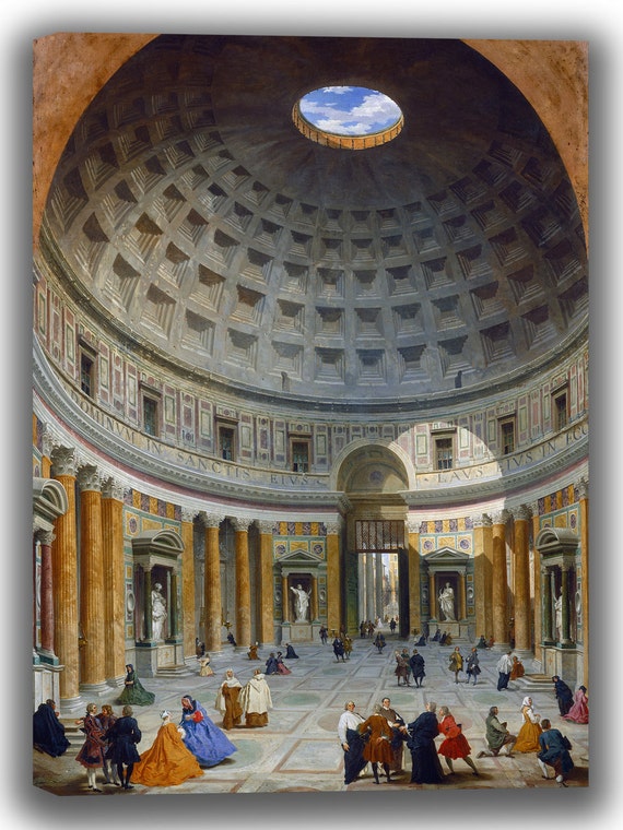 Giovanni Paolo Panini Interior Of The Pantheon Rome Fine Art Canvas