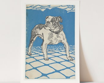 Premium Giclée Print of a Bulldog. Modern Dog Print.