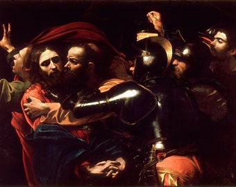 Caravaggio: The Taking of Christ. Religious/Biblical Fine Art Print/Poster.
