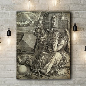 Premium Leinwand Kunstdruck von Albrecht Durer: Melancolia