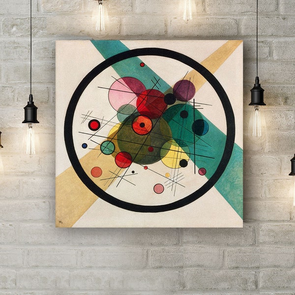 Modern Canvas Art Print of Wassily Kandinsky: Circles in a circle.