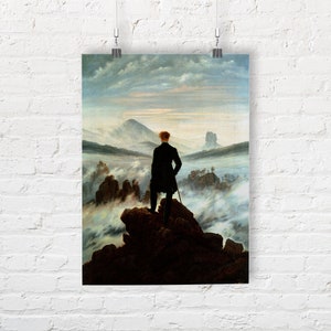 Caspar David Friedrich: The Wanderer Above the Sea of Fog. Fine Art Print/Poster (00261)