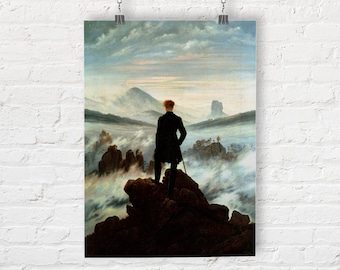 Caspar David Friedrich: The Wanderer Above the Sea of Fog. Fine Art Print/Poster (00261)