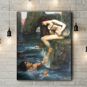 Canvas Art Print of John William Waterhouse: The Siren. Large Size (30 x 20 Inches)
