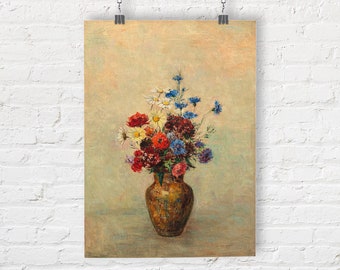 Flowers in a Vase by Odilon Redon. Fine Art Print/Poster
