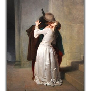 Canvas Art Print of Francesco Hayez: The Kiss. Large Size (30 x 20 Inches)