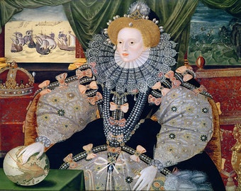 George Gower: The Armada Portrait. (Queen Elizabeth I) Fine Art Print/Poster. (003617)