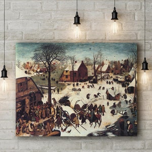 Premium Canvas Art Print of Pieter Bruegel the Elder: The Census at Bethlehem