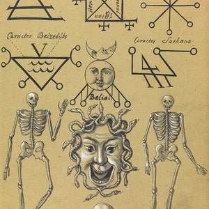 Occult Art: Sigils of the Evil Spirits (Compendium Rarissimum c 1775). Fine Art Print/Poster. (004760)