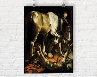 Caravaggio: The Conversion of Saint Paul on the Way to Damascus. Fine Art Print/Poster (00323)