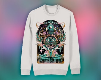 Dream Awake Psychedelicious Vintage Style Sweatshirt by Saurêl People | Organic Cotton | Celestial | Cosmic | Vintage Look | Dreamy