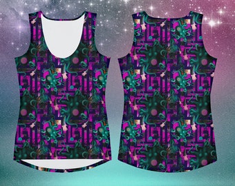 Psychedelic Cephalopods Cube of Squids Tank Top by Sauriel People | Festival | Magical Mermaid