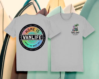 Retro Vanlife Organic Cotton Tee: Surf Inspired Unisex Design