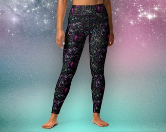 Psychedelic Cephalopods Trippy Tentacles Yoga Leggings by Sauriêl People - Festival Attire