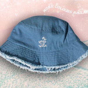 Happiest in the Water Distressed Unisex Denim Bucket Hat by Sauriêl People