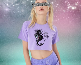 I want MAGIC Crop Tee  by Sauriêl People | Magical Seahors-icorn | Fuck Normal I Want Magic