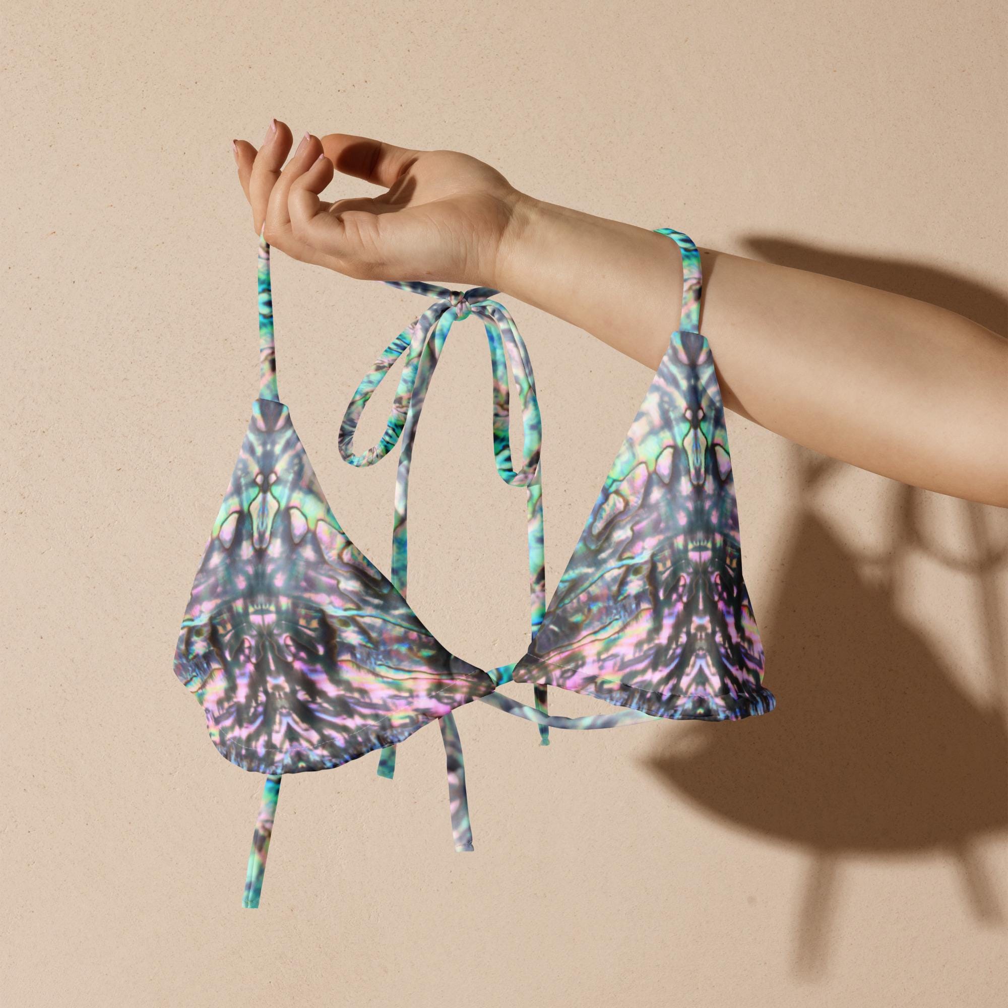 Recycled String Bikini Top Ocean Oracle Padded Swimsuit