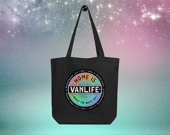 Van Life 247 Eco Tote Bag - Surf Beach Bag by Sauriêl People | Unique Sex Wax Design