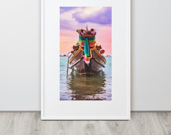 Colourful Thailand Boat Framed Wall Art | Vibrant Photographic Print by @sauriel.samfairy