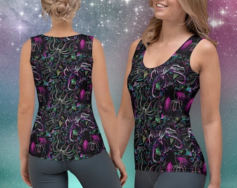 Psychedelic Cephalopods Trippy Tentacles Tank Top by Sauriêl People | Festival | Magical Mermaid