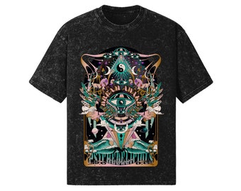 Psychedelicious Dream Awake Oversized T-shirt | Distressed Hem | Sauriêl People