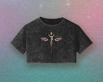 Vintage Distressed Cotton Crop Top – DragonflEye Snow Wash Tee
