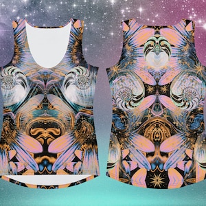 Psychedelic Sea Flower Tank Top by Sauriêl People Festival Sea Shel Sunflower image 1