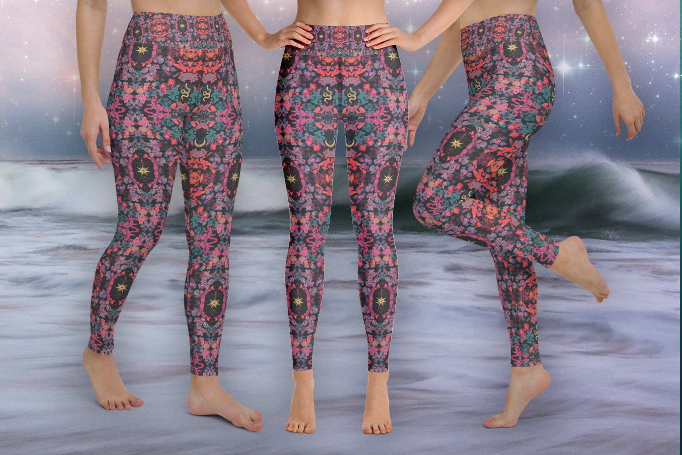 Legging Homme Rosebud Motif Serpent - Taille M, Noir, Polyester/elasthanne
