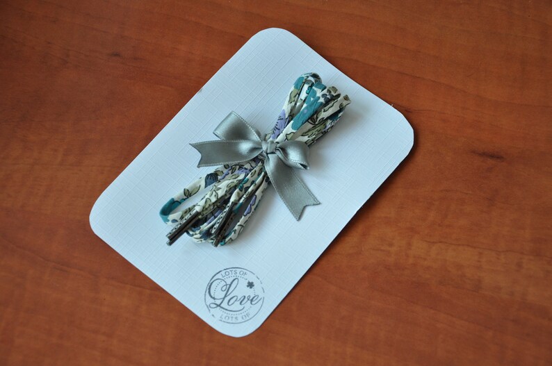 Green OOAK Liberty Shoelace 90 cms long Liberty Lucy OOAK liberty shoe laces, very RARE spaghetti cord handmade in France
