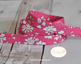 Liberty Capel fuchsia bias binding, floral Liberty bias binding for jewelry making (price per meter)