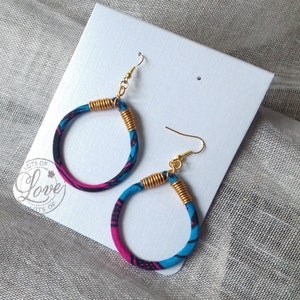 Beautiful quality Wax fabric earrings, ethnic patterned fabric woman wedding birthday ceremonies