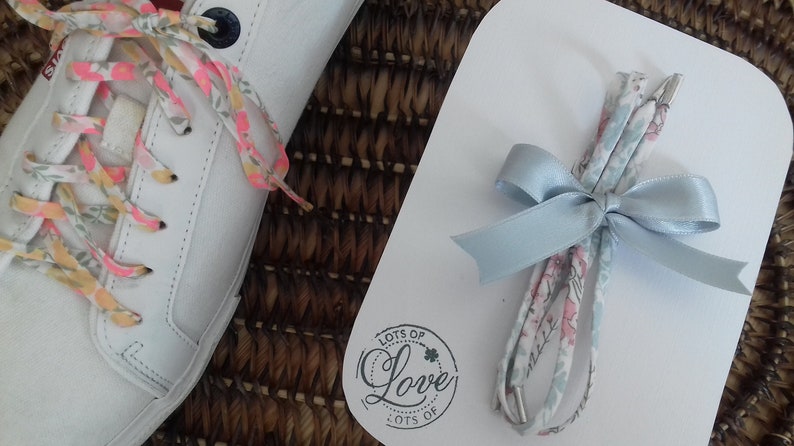 OOAKRARE Liberty shoe ties Laces in 35 cms blue Liberty Lisaa 35 cms long