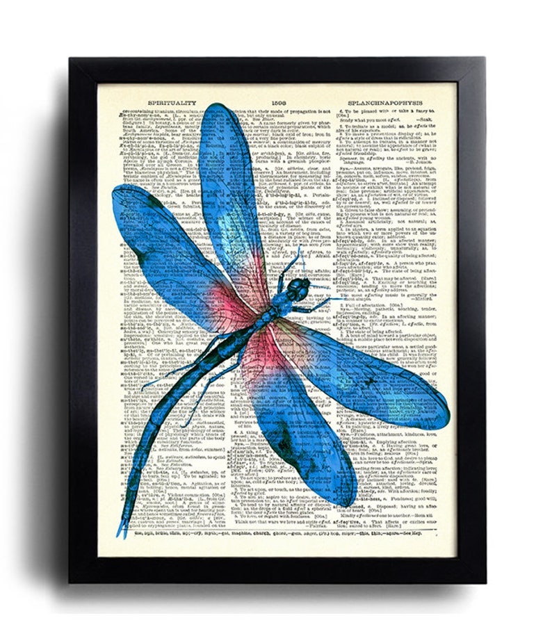 Dragonfly Print Set of 6 Dragonfly Poster Vintage Dragonfly Prints ...