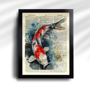 Koi Fish Print Koi Fish Art Print Set of 6 Prints Koi Wall Art Japanese Print, Koi Fish Wall Decor Koi Fish Painting Koi Fish Poster 732 image 7