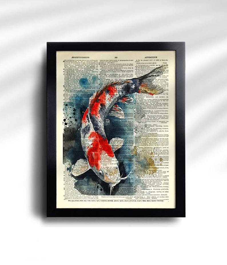 Koi Fish Print Koi Fish Art Print Set of 6 Prints Koi Wall Art Japanese Print, Koi Fish Wall Decor Koi Fish Painting Koi Fish Poster 732 image 7