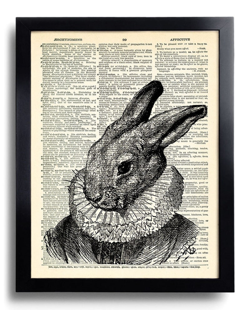 Rabbit Human Clothes Decorative Artwork Wall Decor Funny Gift Image 0