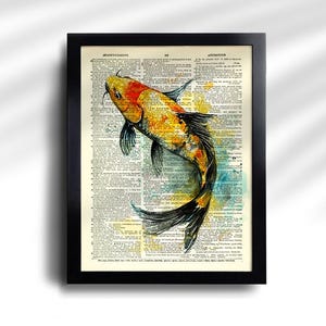 Koi Fish Print Koi Fish Art Print Set of 6 Prints Koi Wall Art Japanese Print, Koi Fish Wall Decor Koi Fish Painting Koi Fish Poster 732 image 4