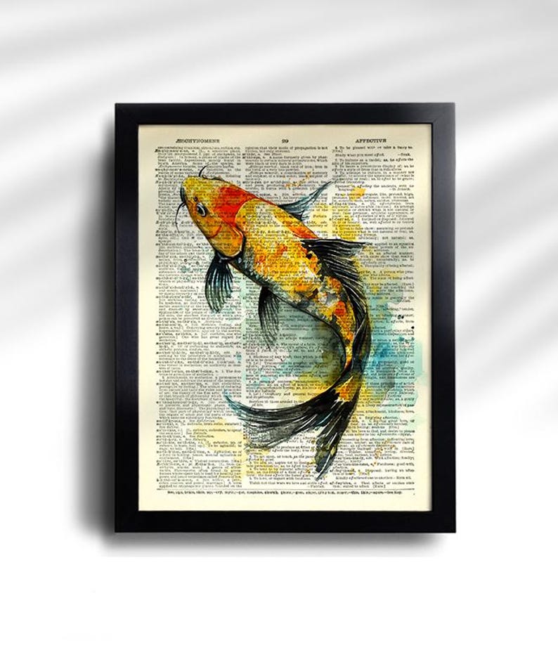 Koi Fish Print Koi Fish Art Print Set of 6 Prints Koi Wall Art Japanese Print, Koi Fish Wall Decor Koi Fish Painting Koi Fish Poster 732 image 4