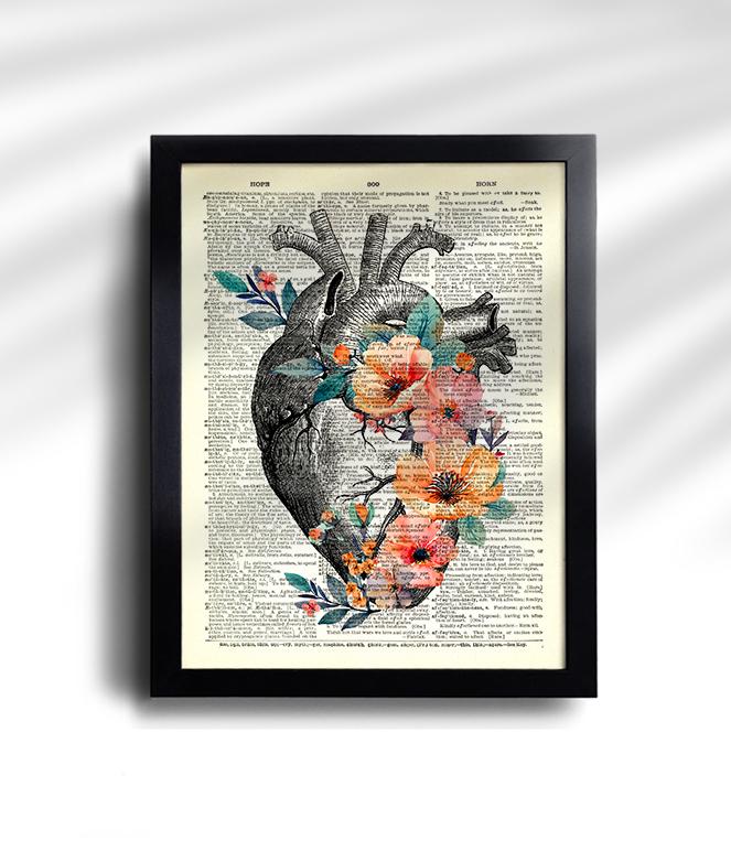 Anatomy Print Set of 6 Human Anatomy Poster Floral Medical Wall Art ...