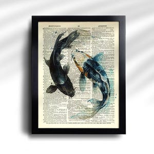 Koi Fish Print Koi Fish Art Print Set of 6 Prints Koi Wall Art Japanese Print, Koi Fish Wall Decor Koi Fish Painting Koi Fish Poster 732 image 6