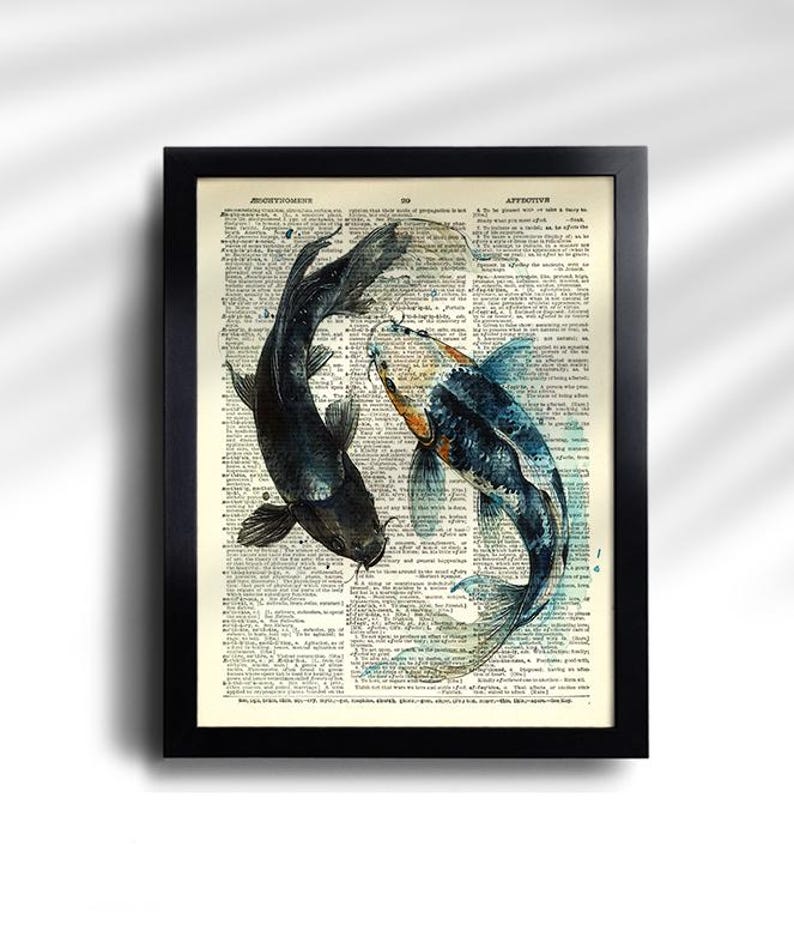 Koi Fish Print Koi Fish Art Print Set of 6 Prints Koi Wall Art Japanese Print, Koi Fish Wall Decor Koi Fish Painting Koi Fish Poster 732 image 6