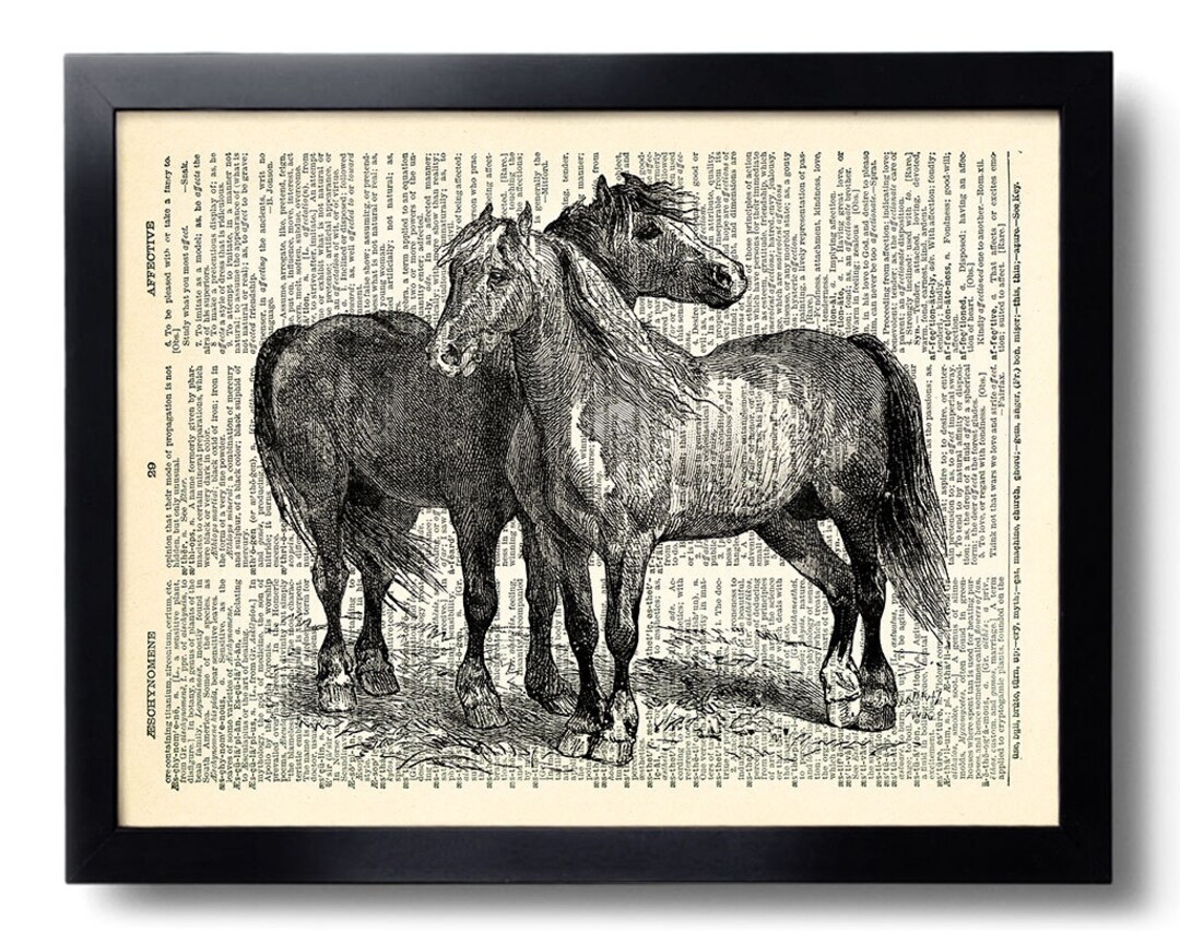 Horse Art Print Unique Poster Art Horse Painting Vintage Etsy
