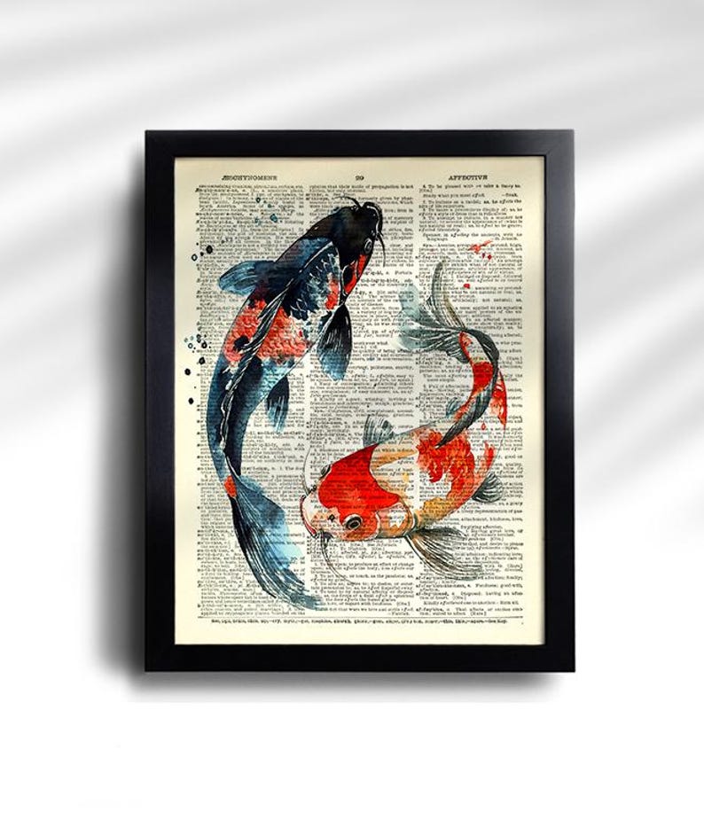 Koi Fish Print Koi Fish Art Print Set of 6 Prints Koi Wall Art Japanese Print, Koi Fish Wall Decor Koi Fish Painting Koi Fish Poster 732 image 3