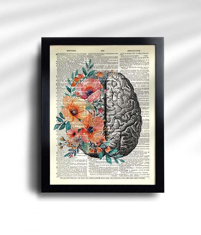 Anatomy Print Set of 6 Human Anatomy Poster Floral Medical Wall Art ...