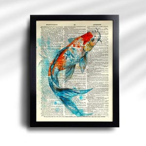 Koi Fish Print Koi Fish Art Print Set of 6 Prints Koi Wall Art Japanese Print, Koi Fish Wall Decor Koi Fish Painting Koi Fish Poster 732 image 5