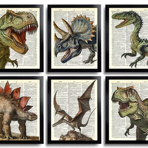 Dinosaur Print Set of 6 Prints Dinosaur Poster Dinosaur Decor Dinosaur ...