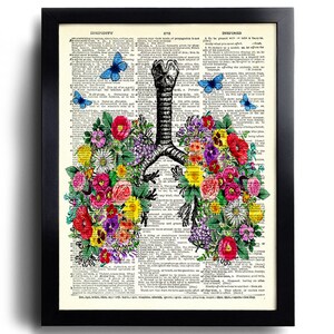 Anatomy Print Set of 6 Floral Medical Wall Art Human Anatomy Poster ...