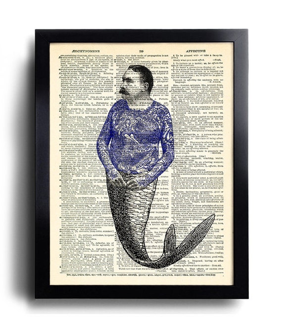Tattooed Man Mermaid Vintage Tattoo Art Print Book Print Weird - Etsy UK Tattooed Man Mermaid Vintage Tattoo Art Print Book Print Weird - Etsy UK