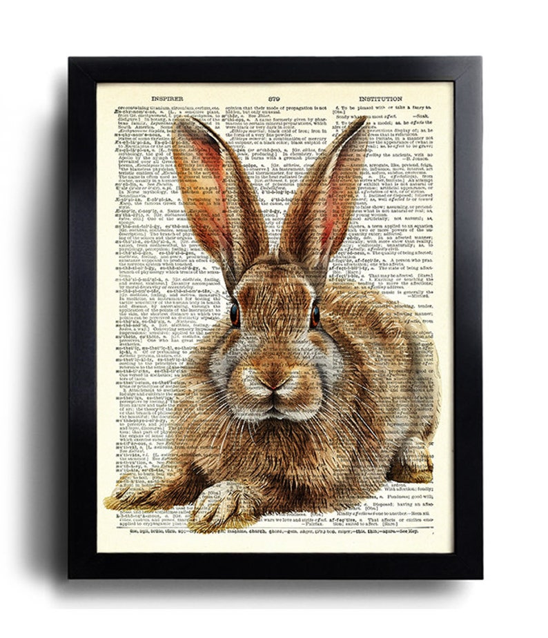 Rabbit Art Print Set of 6 Rabbit Wall Art Rabbit Poster Rabbit Painting ...
